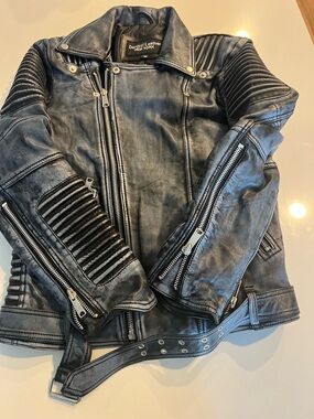 Men's Black Quilted Moto Bomber Jacket